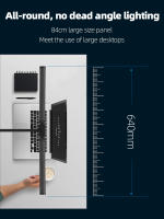 Lámpara De Escritorio LED Ajustable Doble Cabeza Para Monitor De Computadora Luz De Lectura Para Oficina Y Estudio Con Iluminación Plegable Moderna - details 2