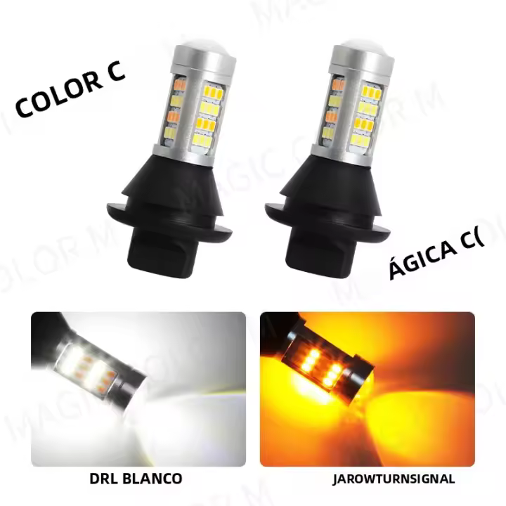 Luz De Señal LED Dual-Color DRL 42SMD P21W 1156 BA15S BAU15S PY21W 7440 T20 Canbus Para Coche Luz Diurna Y Faros De Día 2PCS - 1