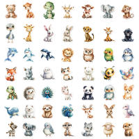 50PCS Etiquetas De Colores Acuáticos Con Animales Para Bolso Móvil Tableta Taza De Bebida Y Equipaje Etiquetas Impermeables De Plástico - details 2