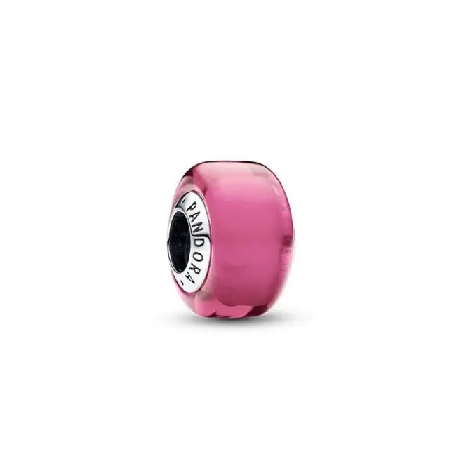 PANDORA Mini dijes de cristal multicolor, accesorios de joyería personalizados con cuentas DIY, regalo de cumpleaños, regalo del Día de la Madre, mini dijes rosas, talla única - 1