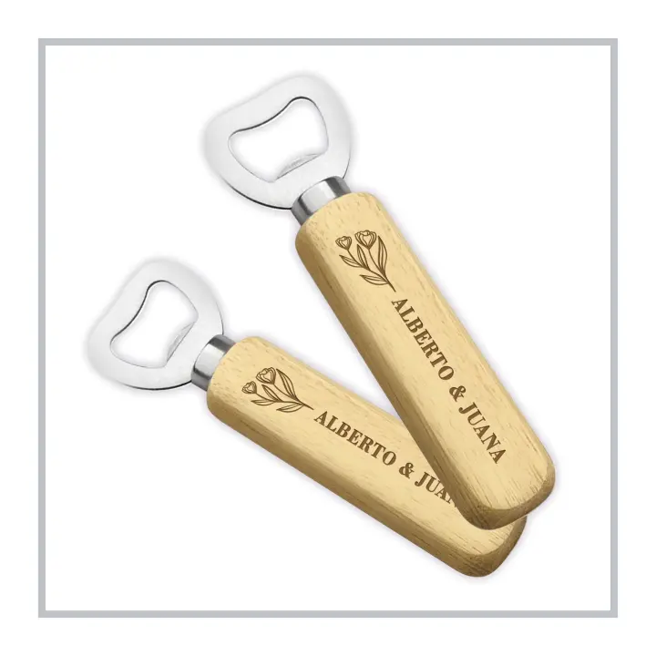 RegaloVip.es - Pack 1 a 25 Abridor Madera, abrebotellas, regalos para pareja. regalos para amigos. regalos originales, regalos únicos, regalos para bodas, regalos para san valentín, aventureros, regalos personalizados - 1