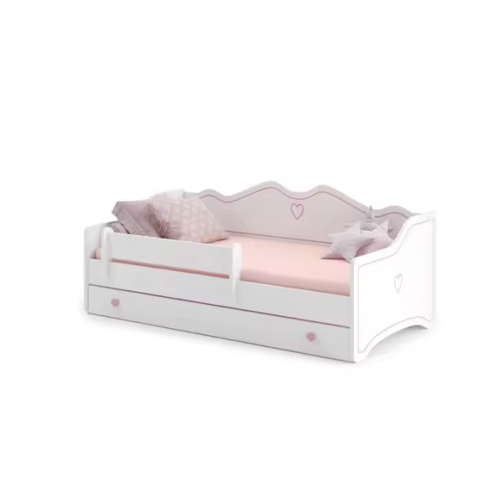 Cama de criança 160 x 80 com gaveta, colchão e estrado incluídos Kobi Emma Pink - 1