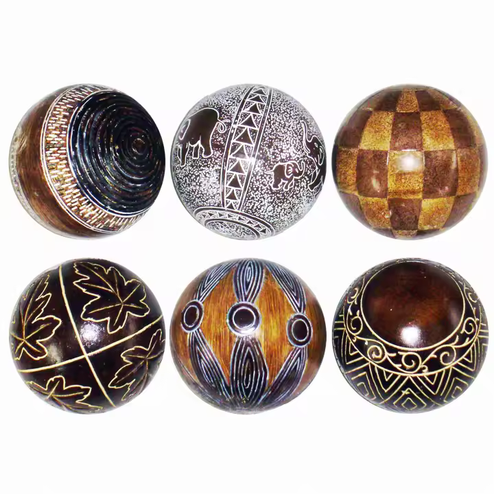 Set de 6 Bolas Decorativas de Resina para Centro de Mesa - 1