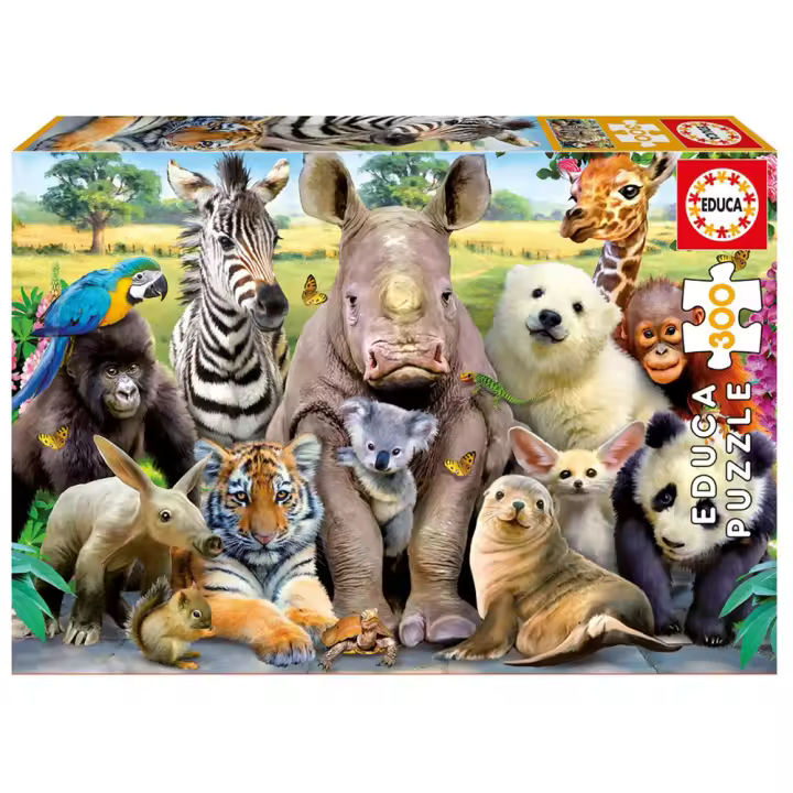 Puzzle 300 piezas Foto de Clase (animales salvajes) (Educa 15908) - 1