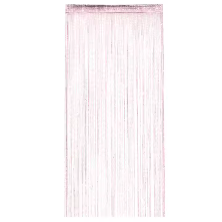 Cortina De Hilo Brillante Para Sala De Estar 100x200CM Con Borlas Y Línea Plateada Divisor De Puerta Y Ventana De Color Sólido Moderno Para El Hogar - 1