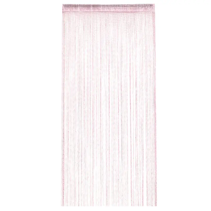 Cortina De Hilo Brillante Para Sala De Estar 100x200CM Con Borlas Y Línea Plateada Divisor De Puerta Y Ventana De Color Sólido Moderno Para El Hogar - 1