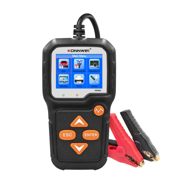 KONNWEI KW650 Tester De Batería Para Coche Y Motocicleta 12V 6V Analizador De Sistema De Carga Y Arranque 2000CCA Herramienta De Prueba Rápida Para Vehículos - 1