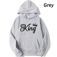 Sudadera De Capucha Largo Manga Para Mujer Estampado Rey Y Reina Casual Streetwear Para Pareja Otoño E Invierno - details 8