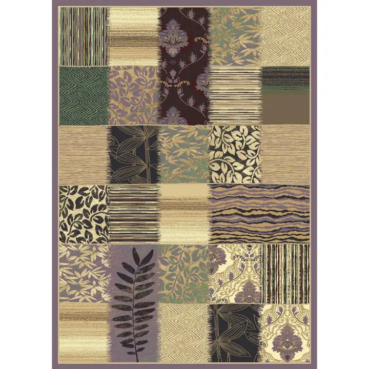 ALFOMBRAS CONFORT . Alfombra Calidad Konya Mod 140C2880 Violeta 100% Viscosa, Lavable en Lavadora,Antideslizante - 1