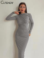 Vestido Largo Elegante Para Mujer NIBBER Con Cuello Redondo Y Patchwork Ajustado Para Noche Traje De Fiesta Vestidos - details 24