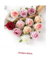 50Pcs Rosas De Seda Artificiales Para Decoración De Navidad Casa Comedor Vaso Jardín Exterior Decoraciones De Boda Bouquet DIY Venta Caliente - details 2
