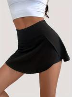 Nueva Falda De Yoga De Cintura Alta Para Mujer Cortas Deportivas Sueltas Y Delgadas Para Correr Shorts De Nylon Y Spandex - details 4