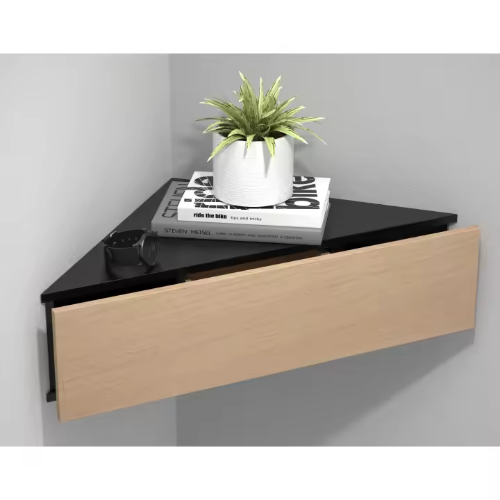 Cajón de pared de madera mesita de noche estante de pared estante de esquina cajón consola mesita de noche Usal S Cajón de pared de madera mesita de noche estante de pared estante de esquina cajón consola mesita de noche Usal S - 1