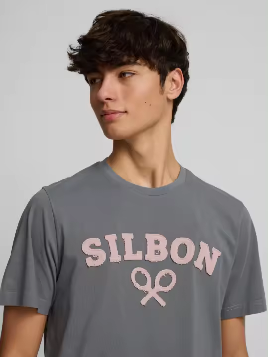 Silbon - Camiseta raqueta media gris - 1