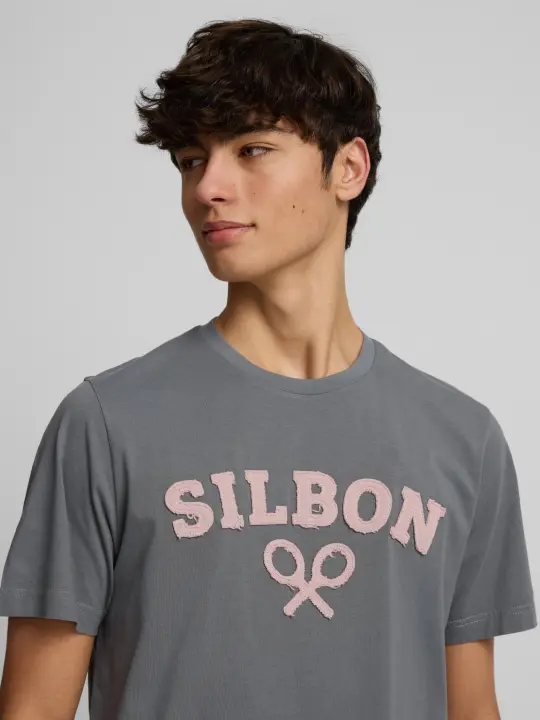 Silbon - Camiseta raqueta media gris - 1