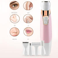 Epilador Eléctrico Recargable 5 En 1 Para Mujer Trimmer De Pelo Facial Y Corporal Aparato De Peluquería Para Cejas Nariz Piernas Axilas Y Bikini - details 1