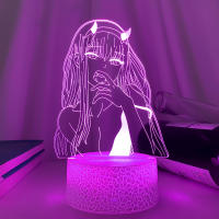 Lámpara 3D De Noche LED Zero Two Para Decoración De Dormitorio Luz Anime Waifu Regalo Darling in the Franxx Lámpara De Sapphire - details 15