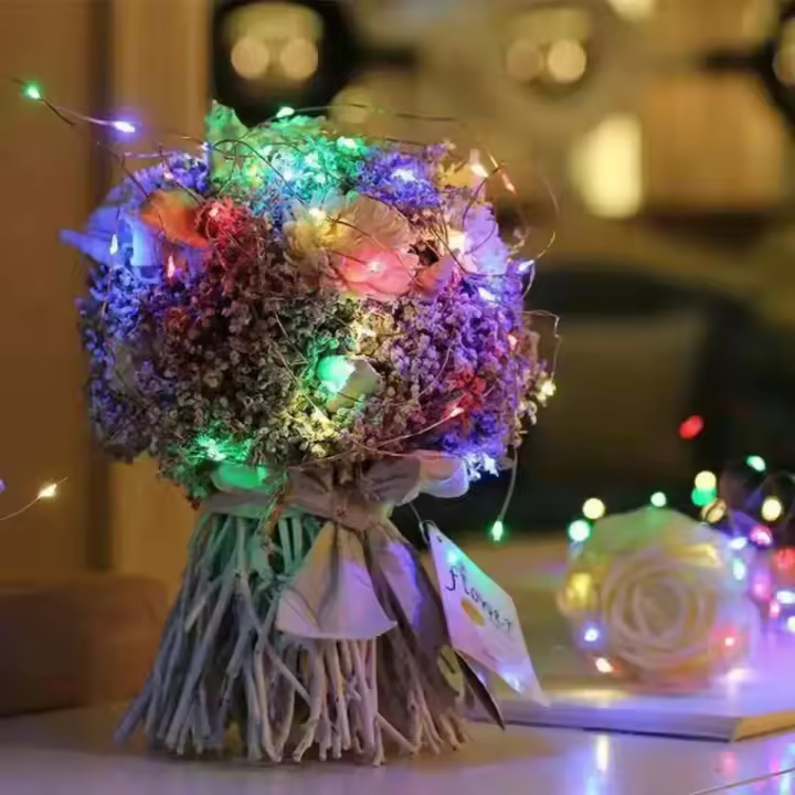 Cadenas De Luces LED 10pcs Pequeñas Y Coloridas Con Pilas Incluidas Para Decoración De Hogar Y Exterior Ideal Para Festivales Y Vacaciones - 1