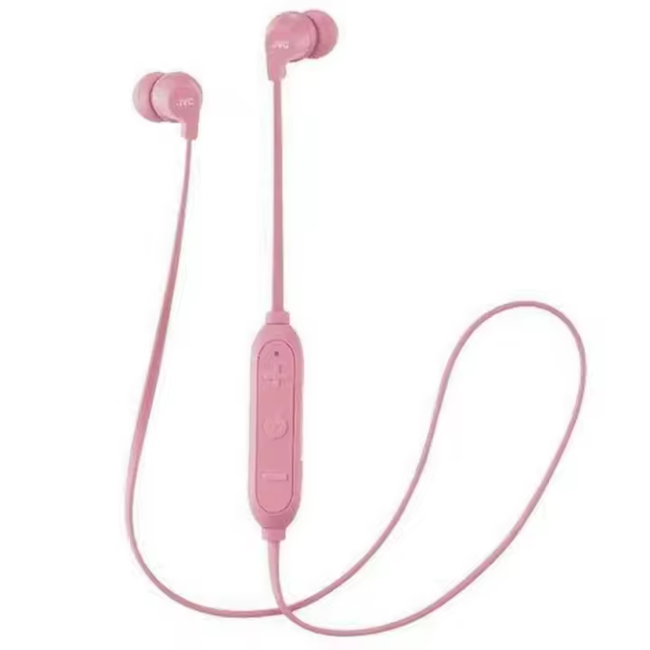 JVC HA-FX21BT, Auriculares con Micrófono y Mando a Distancia, Color Blanco Y ROSA Medianos - 1