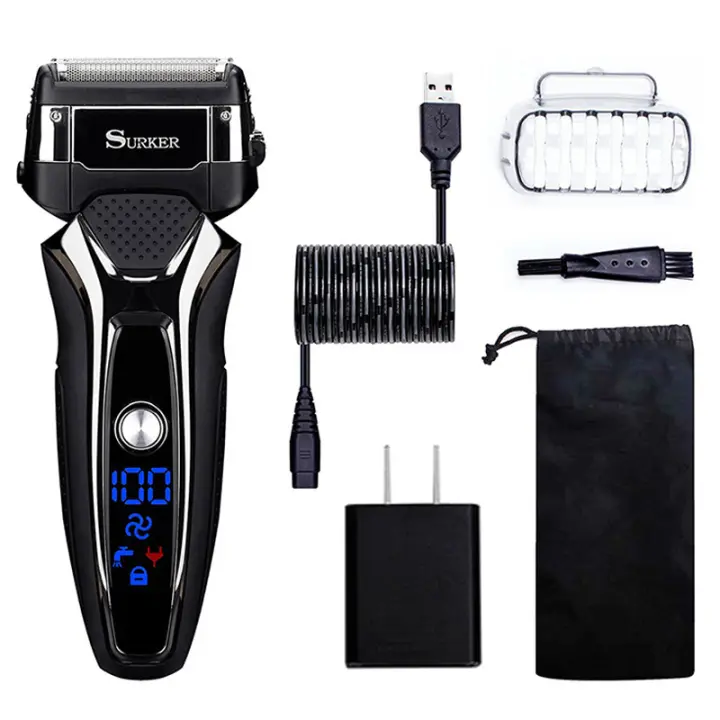 Afeitadora Eléctrica Recargable Para Hombres Sistema De 3 Hojas Afeitado Seco Y Húmedo Cabezal Flotante Rostro Y Barba Acero Inoxidable - 1