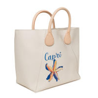 OBAG — Cod. COMP25ST  Bolso de mano, mujer, doble mango, bicolor, con logo, grande - details 1