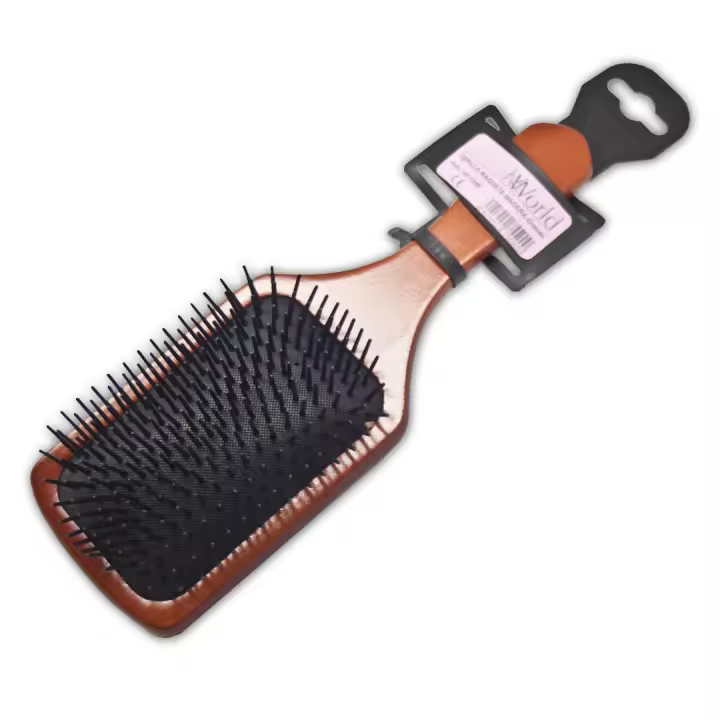 CEPILLO PELUQUERÍA RAQUETA CON MANGO DE MADERA - 1