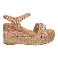 PuntoSalao Sandalias de cuña y plataforma en yute hebilla para mujer color multi F260-14 - details 1