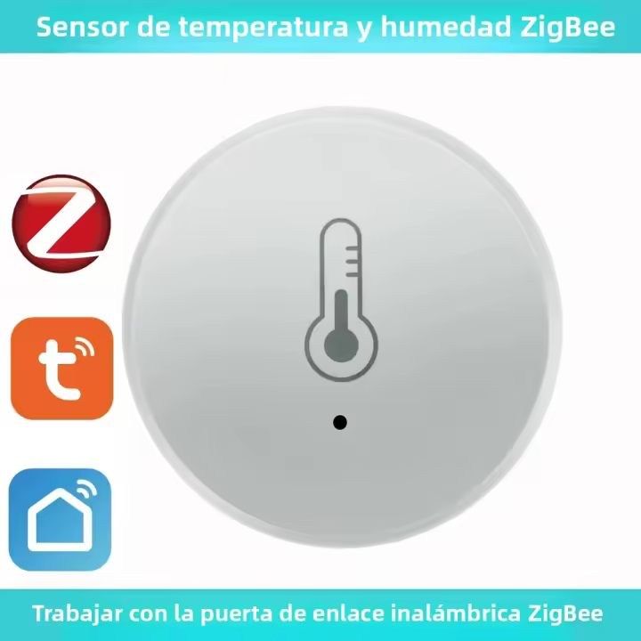 Sensor De Temperatura Y Humedad Zigbee Tuya Control Por Voz Compatible Con Alexa Google Assistant Monitoreo En Tiempo Real Para El Hogar Inteligente - 1