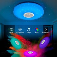 Plafonnier LED 36W Regulable, Alto Parlante Bluetooth, Lumière avec Télécommande/App Control, Changement de Couleur RGB, Lampe de Plafond pour Cuisine, Chambre, Salle de Bain, Salon, D'Enfants Ø30cm [Clase energética A] - details 1