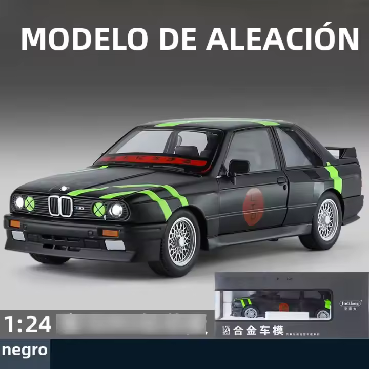 Modelo De Coche BMW M3 De Aleación 1:24 Con Sonido Y Luz Vehículo De Retroceso Juguete De Decoración Para Niños Regalo Simulación Alta Diecast Metal - 1