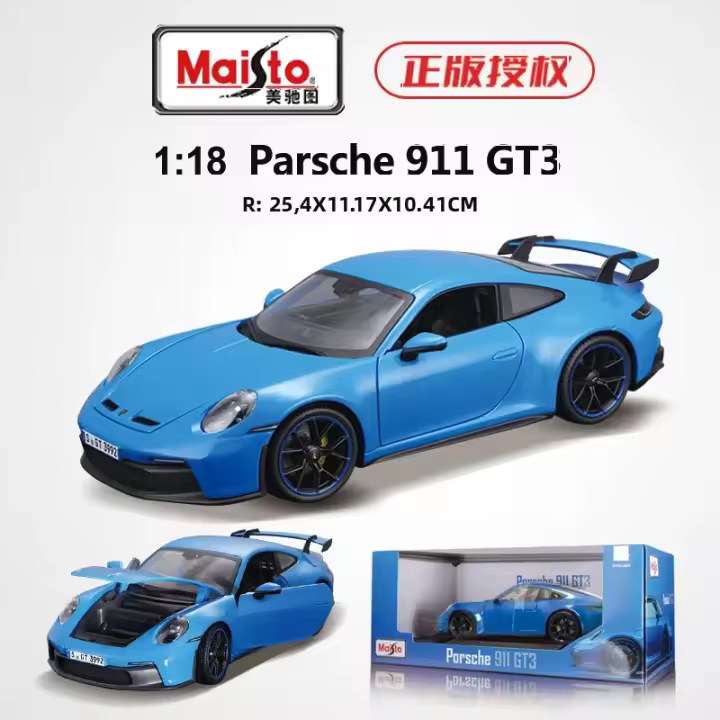 Modelo De Coche De Carreras Porsche 911 GT3 Edición De Lujo 1:18 Maisto Juguete Coleccionable Art Deco Para Adultos Y Niños Desde 7 Años - 1