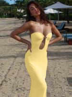 Vestido Bodycon Elegante Lygens Sin Espalda De Mujer Para Noche Playa Fiesta Verano 2025 Moda Hollow out Slim Fit Longitud Pierna - details 22