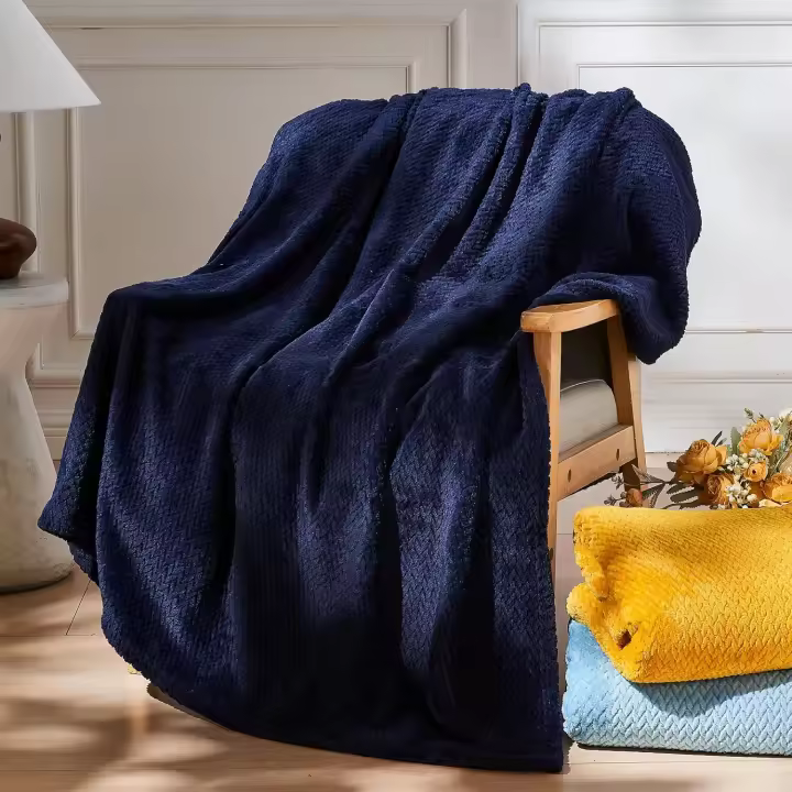 Super Soft Throw Blanket Premium Siy Flannel Fleece Leaves Pattern Lightweight Blanket All Season Use (Dark Teal, Twin(60"x80")) - 1