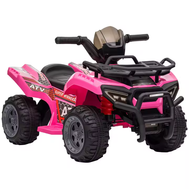 HOMCOM Quad Eléctrico para Niños de +18 Meses Vehículo Eléctrico a Batería 6V Infantil con Velocidad de 2 km/h y Avance 70x42x45 cm - 1