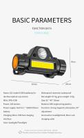Linterna Frontal COB LED Recargable Con Imán Impermeable Para Camping Pesca Minera Luz De Escritorio Con Ángulo De Haz De 60° - details 27