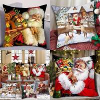 Funda De Cojín Navideña 'Feliz Navidad' Decoración Para El Hogar 2024 Xmas Navidad Regalos Año Nuevo 2025 Polyester/Cotton - details 2