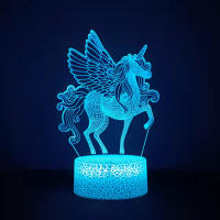 Lámpara De Noche Unicornio 3D LED Anime Regalo Para Niños 16 Colores Cambian Con Control Remoto Regalo De San Valentín Cumpleaños - details 2