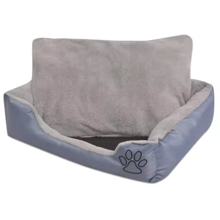 vidaXL Cama para Perro con Cojín Acolchado Talla S Ligera Lavable Mascota Color Gris,  Negro, y mas - 1