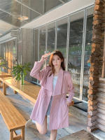 Abrigo De Trench Elegante Para Mujer plus Talla Primavera/Otoño Con Cierre De Cordón Estilo Coreano Casual Versátil Con Bolsillos - details 14