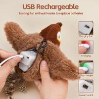 Juguete Interactivo Para Gatos Recargable Con Pájaro Silbante Y Batiente Sin Volar Con Nepote Para Gatos De Interior Juguete De Peluche Activado Al Tocar - details 4