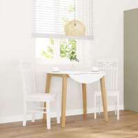vidaXL Sillas de comedor 2 unidades madera maciza de caucho en color Blanco/blanco y natural/Blanco y marrón y más | cómodas modernas ergonómicas para comedor cocina salón hogar - details 0