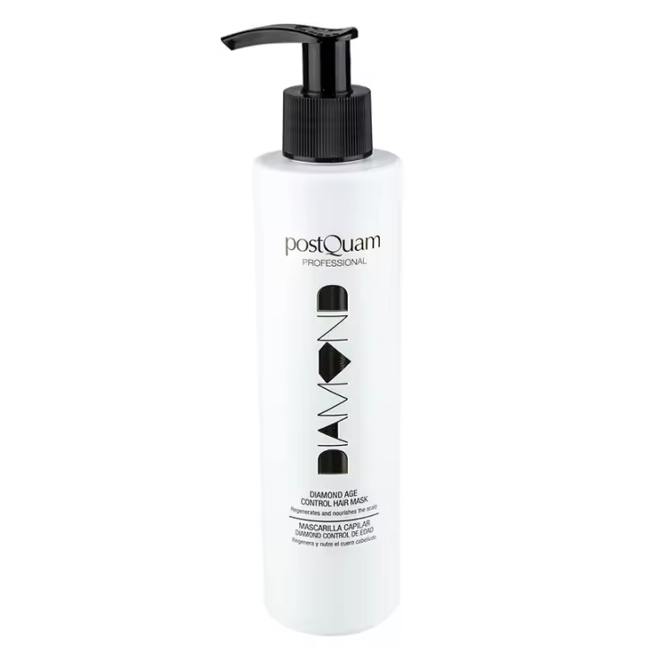 PostQuam - Mascarilla Cabello Diamond para Cabellos Dañados, Sin Volumen, Apagados o Secos - Mascarilla Pelo con Polvo de Diamante que Combate el Proceso de Envejecimiento Capilar y Betaine que Calma el Cuero Cabelludo - 200 ml - 1