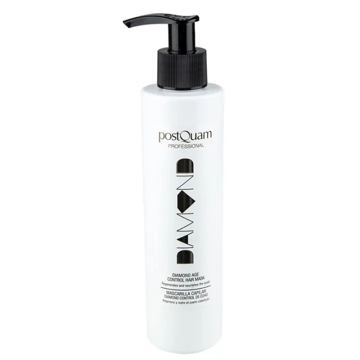 PostQuam - Mascarilla Cabello Diamond para Cabellos Dañados, Sin Volumen, Apagados o Secos - Mascarilla Pelo con Polvo de Diamante que Combate el Proceso de Envejecimiento Capilar y Betaine que Calma el Cuero Cabelludo - 200 ml - 1