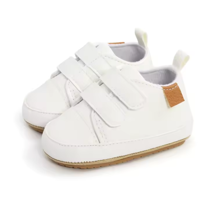 Zapatillas De Cuero Para Bebé Niño Y Niña Antideslizantes Primera Caminata Mocasines Infantiles Multicolor Suela De Goma Recién Nacidos - 1