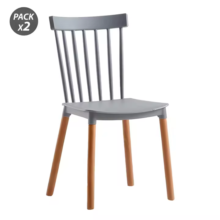 Muvip pack 2 sillas design d800 - color gris - 1