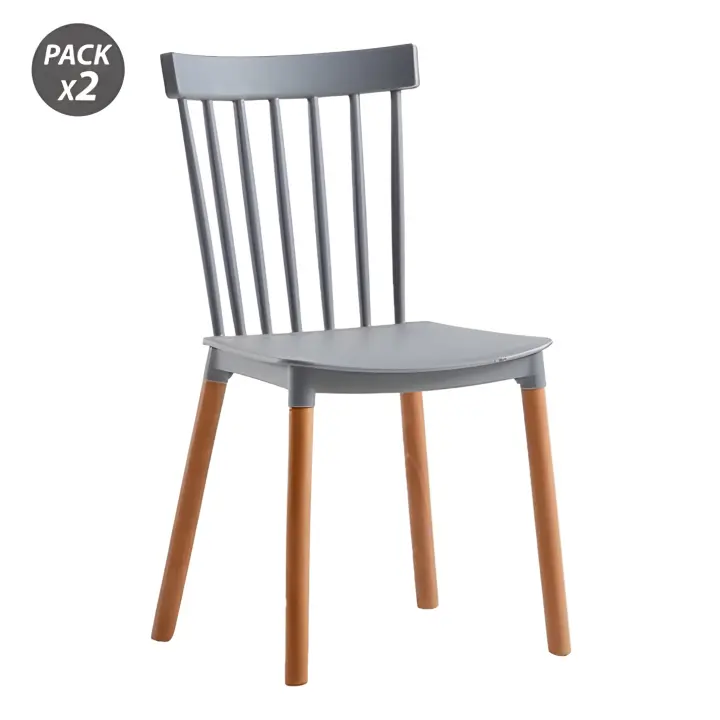 Muvip pack 2 sillas design d800 - color gris - 1