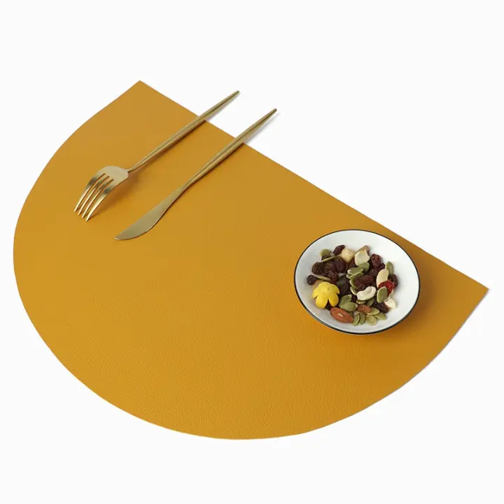 Mantel Individual De Color Amarillo Lujo Para Comedor Estilo Americano Resistentes Al Calor Accesorios De Cocina Impermeables Y Antideslizantes - 1