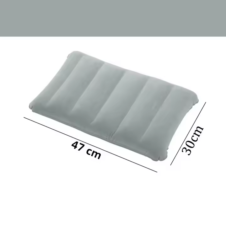 Cojín De Viaje Inflable Para Camping Y Exterior 47x30cm Almohada De Aire Plegable Cuadrada Soporte De Espalda Para Avión Y Auto - 1