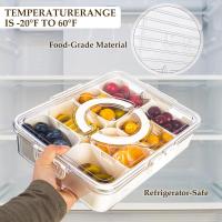 Caja De Aperitivos Portátil Con Tapa Y Asa Compartmentalizada Para Alimentos Conservación Fresca Contenedor De Almacenamiento - details 1