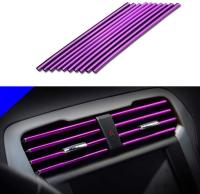 10 Pcs 20cm Tiras De Ventilador De Aire Acondicionado Para Coche En Forma De U Cromo PVC Colorido Brillante Para Decoración Del Coche - details 6